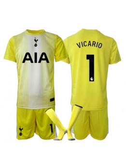 Tottenham Hotspur Guglielmo Vicario #1 Golmanski Dječji Rezervni Dres kompleti 2025-26 Kratak Rukavima (+ kratke hlače)